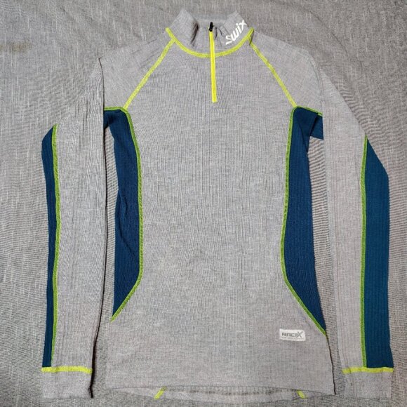 Swix Race X Shirt Mens Size Medium Gray Base Layer 1/4 Zip Performance Mid - Picture 12 of 12